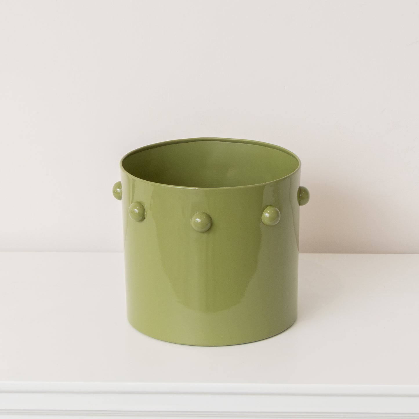 Medium Sage Green Bobbled Planter Pot - 18.5cm x 22cm