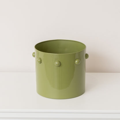 Medium Sage Green Bobbled Planter Pot - 18.5cm x 22cm