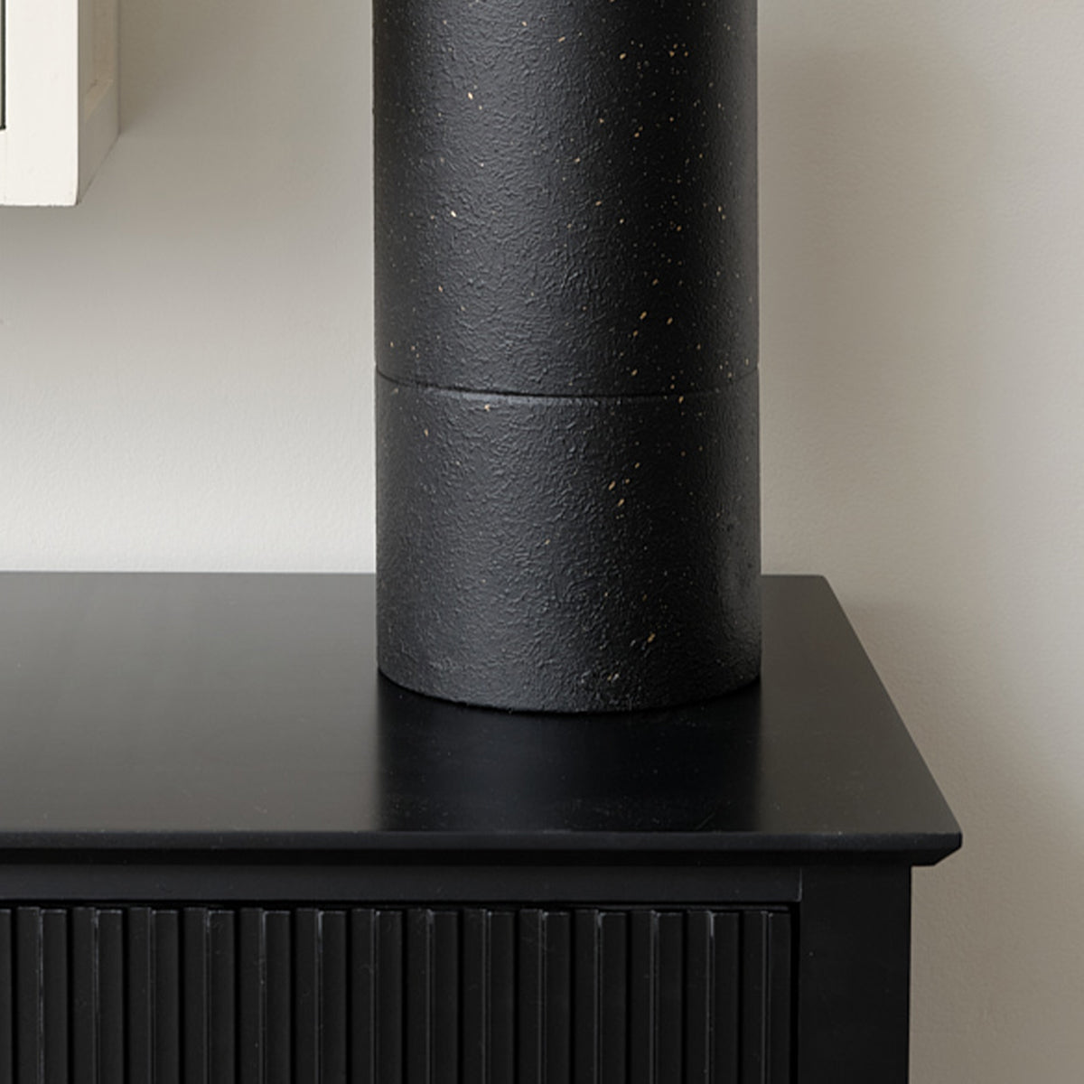 Large Black & Gold Speckled Jug Vase - 42cm