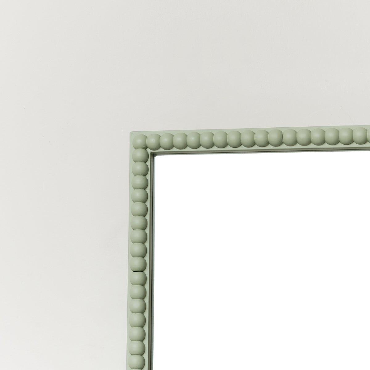 Rectangle Sage Green Bobbin Bobble Wall Mirror 62cm x 82cm