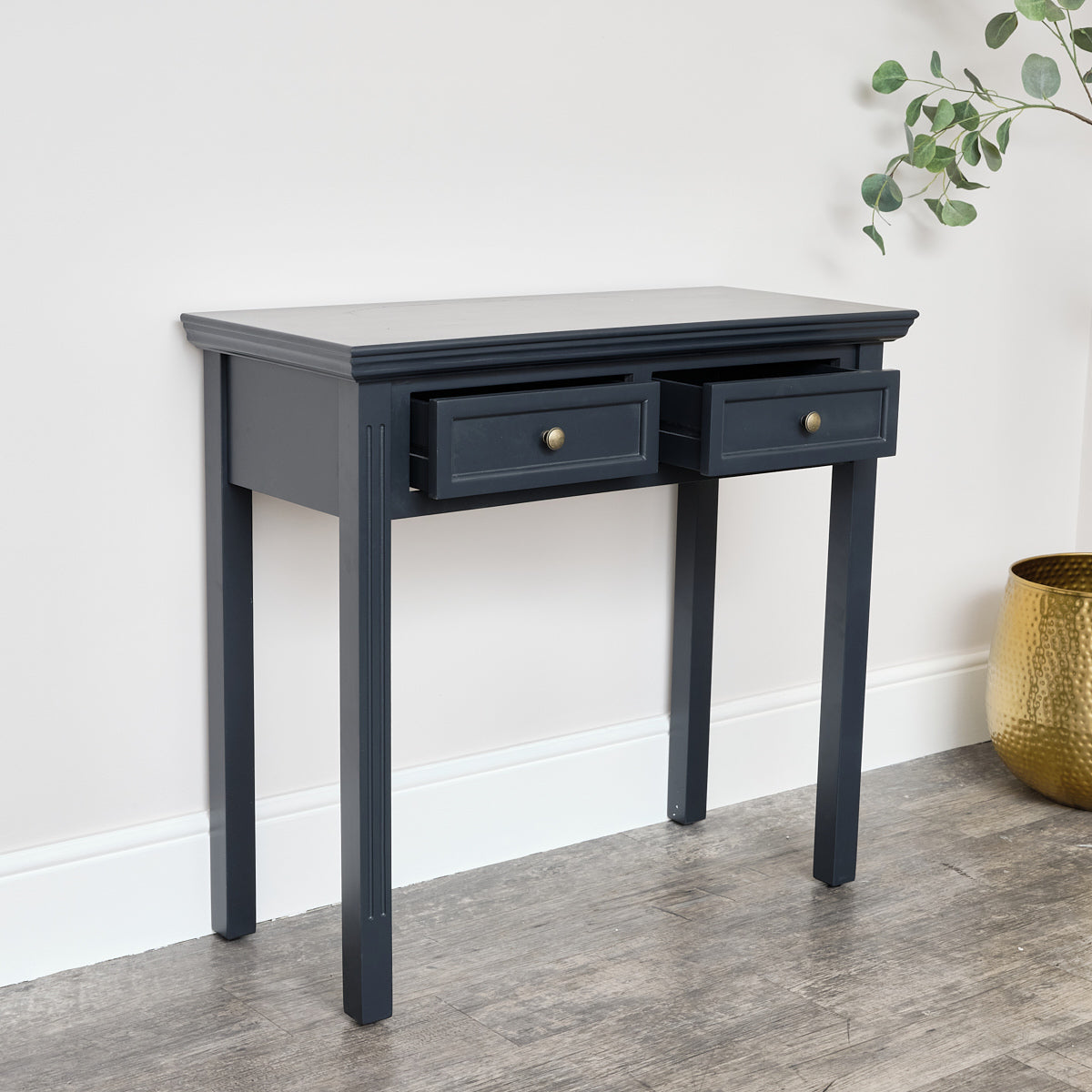 Navy Black 2 Drawer Console / Dressing Table - Daventry Navy Black Range
