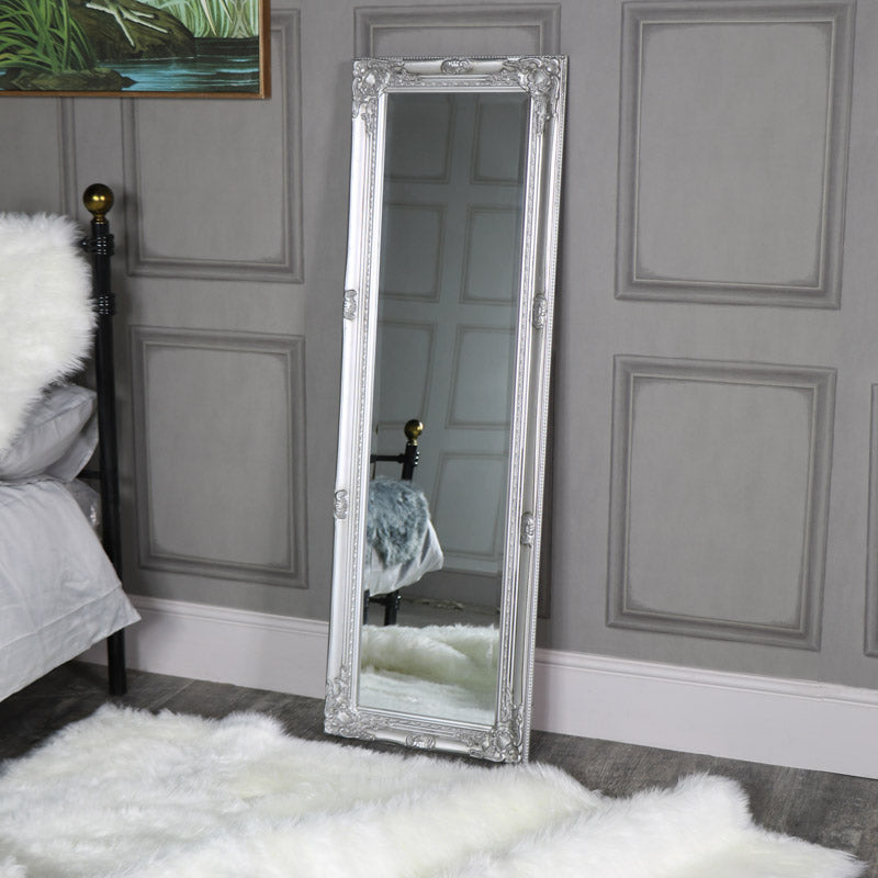 Tall Silver Wall / Leaner Mirror - 47cm x 142cm