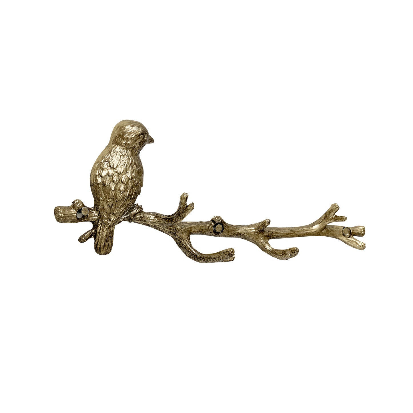 Gold Bird Tree Branch Wall Hook