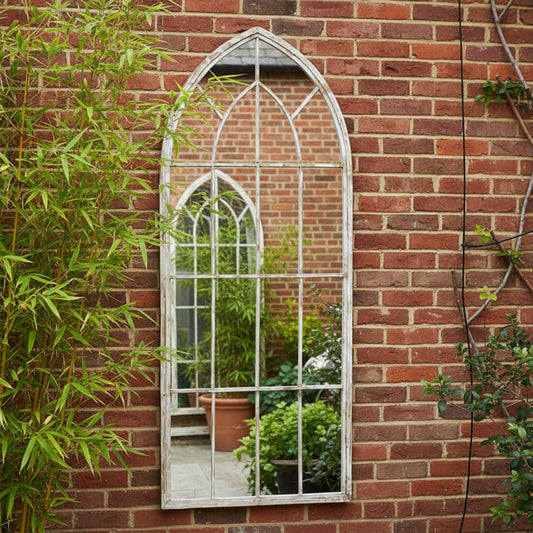  Extra Large Rustic Arched Window Mirror 67cm x 159cm 