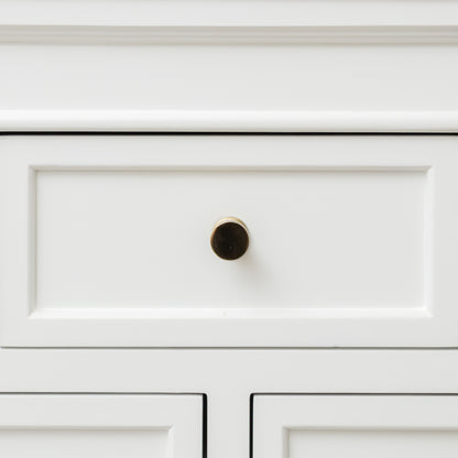 Set of 4 Shiny Gold Ribbed Edge Round Drawer Knobs