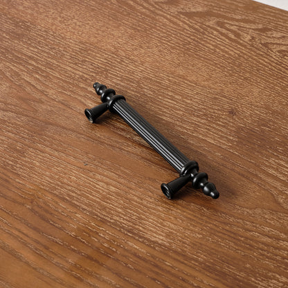 Small Black Ribbed Metal Bar Pull Handle 15cm