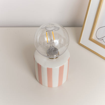 Pink Cabana Stripe LED Desk Lamp 18cm