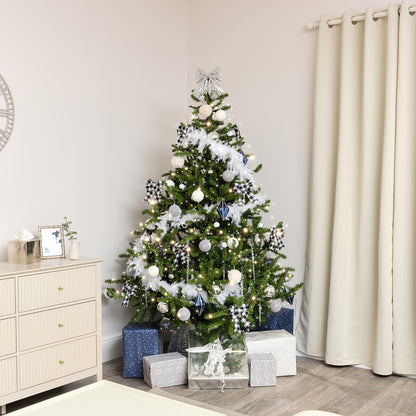 Set of 8 White Hanging Bell Christmas Decorations - 4cm