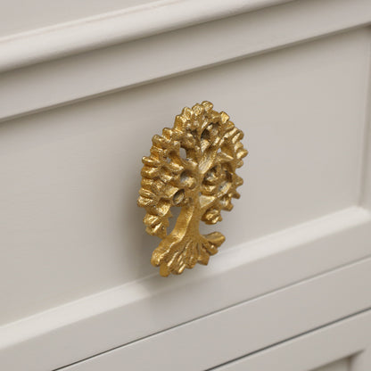 Antique Gold Oak Tree Drawer Knob