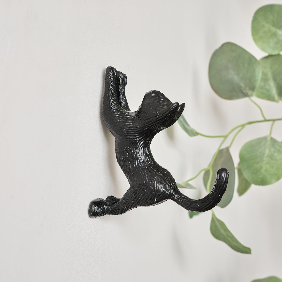 Matte Black Cat Wall Hook