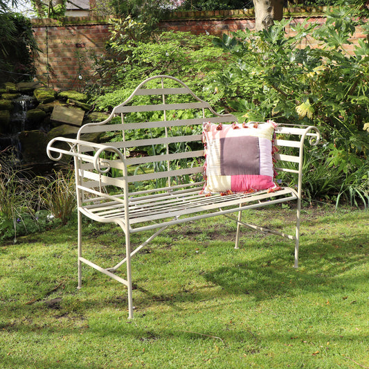  Rustic Arched Metal Garden Bench 