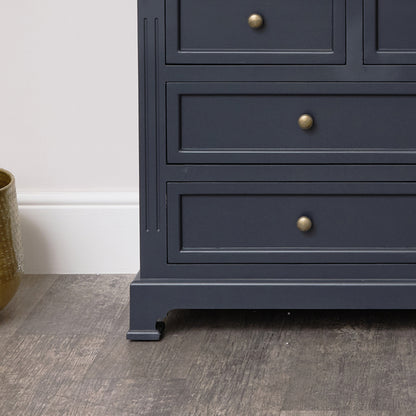 Large Navy Black 7 Drawer Chest of Drawers - Daventry Navy Black Range