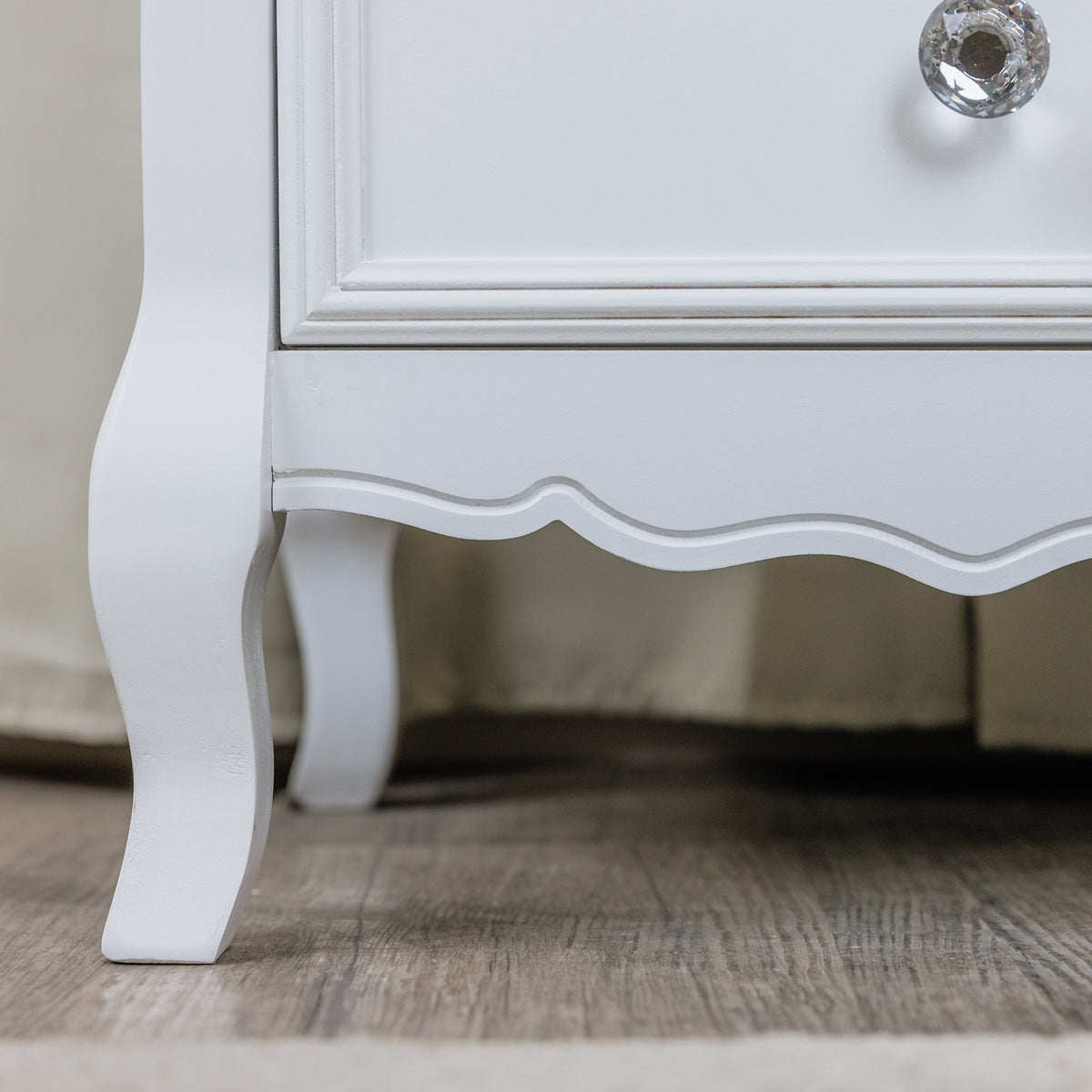 Pair of White 3 Drawer Bedside Tables - Victoria Range