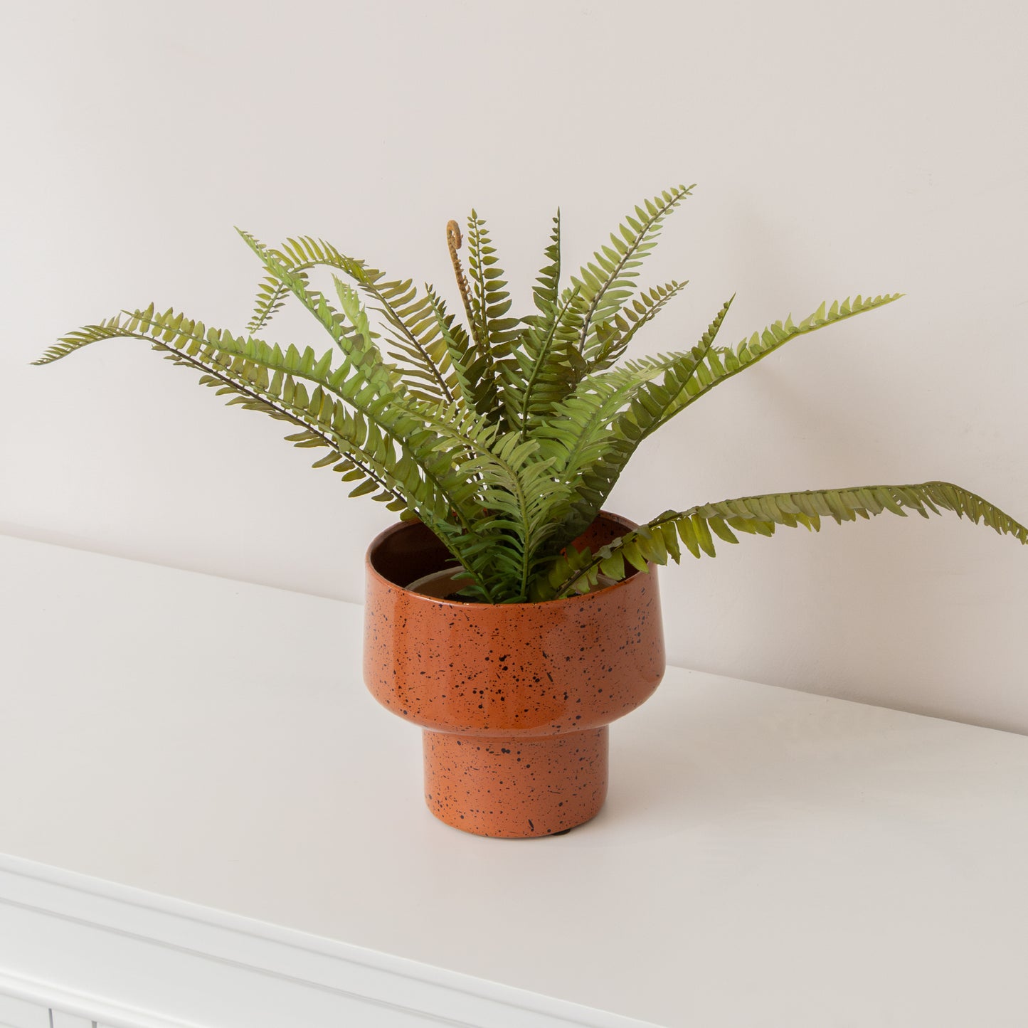 Medium Orange Rust Speckled Iron Planter Pot - 18cm x 16cm