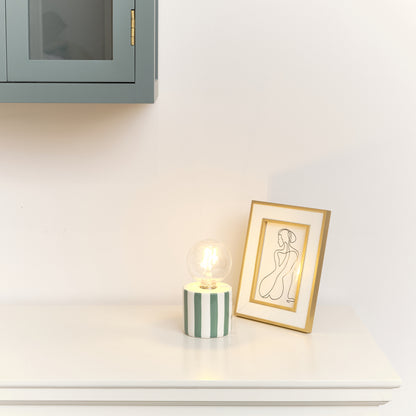 Green Cabana Stripe LED Desk Lamp - 18cm