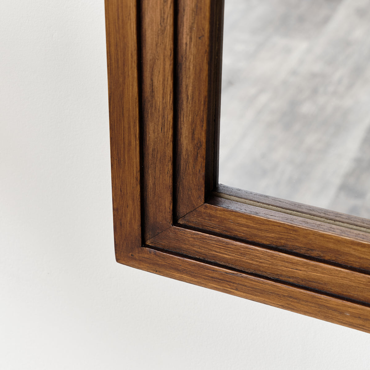 Dark Wood Arched Frame Wall Mirror 50cm x 70cm