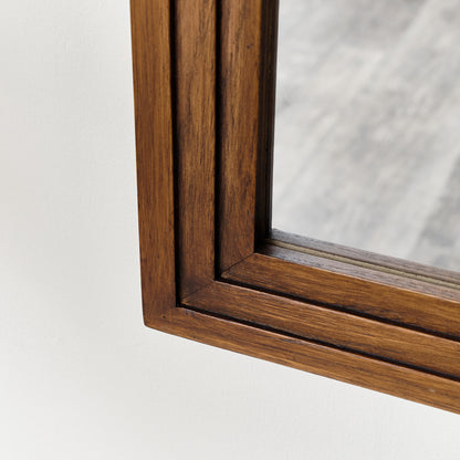 Dark Wood Arched Frame Wall Mirror 50cm x 70cm