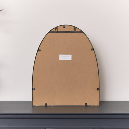 Arched Gold Mirror With Mirrored Shelf - 50cm x 60cm