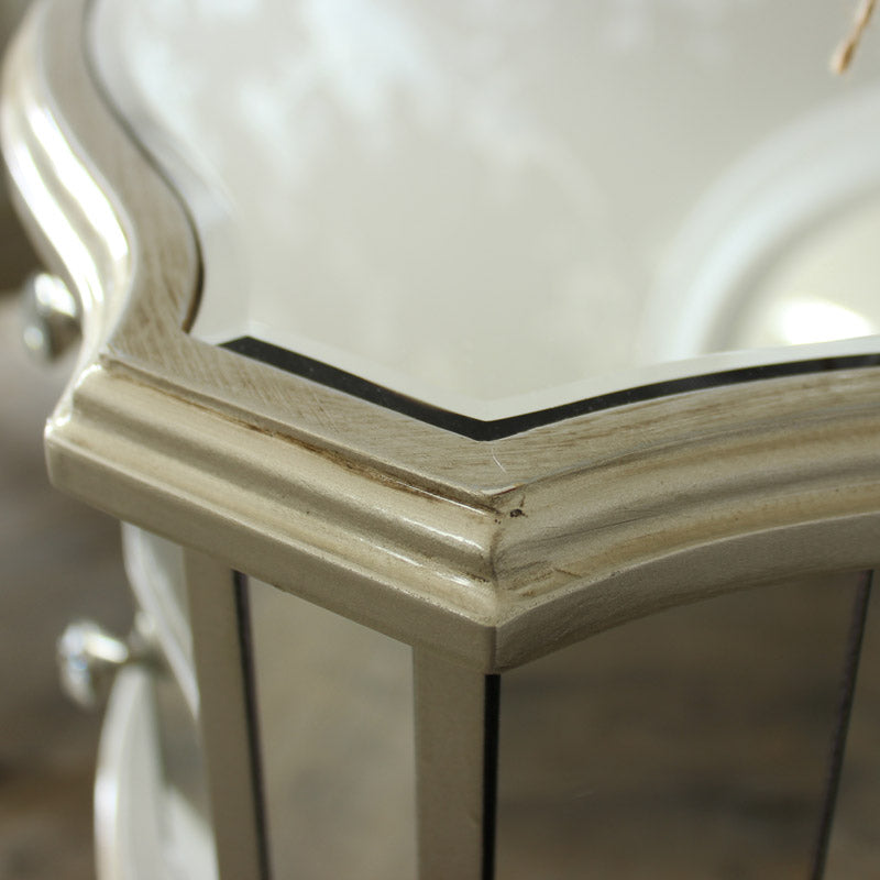 Mirrored 2 Drawer Bedside Lamp Table - Tiffany Range