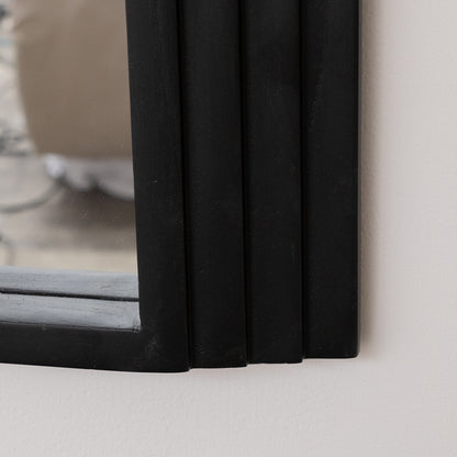 Large Black Arched Wall Mirror - 90cm x 77cm