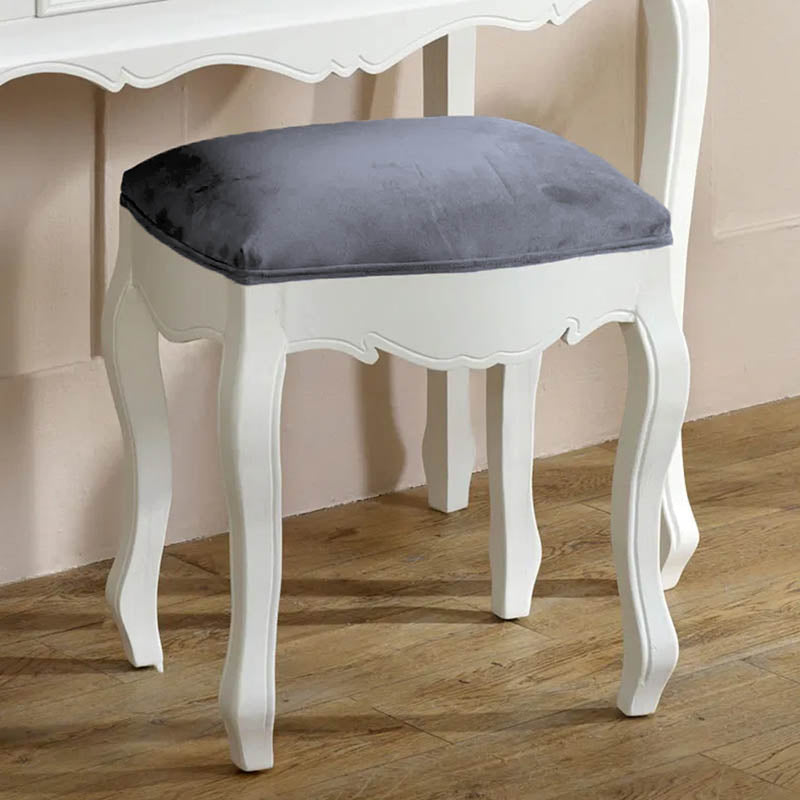 White Dressing Table, Mirror & Stool Set - Victoria Range