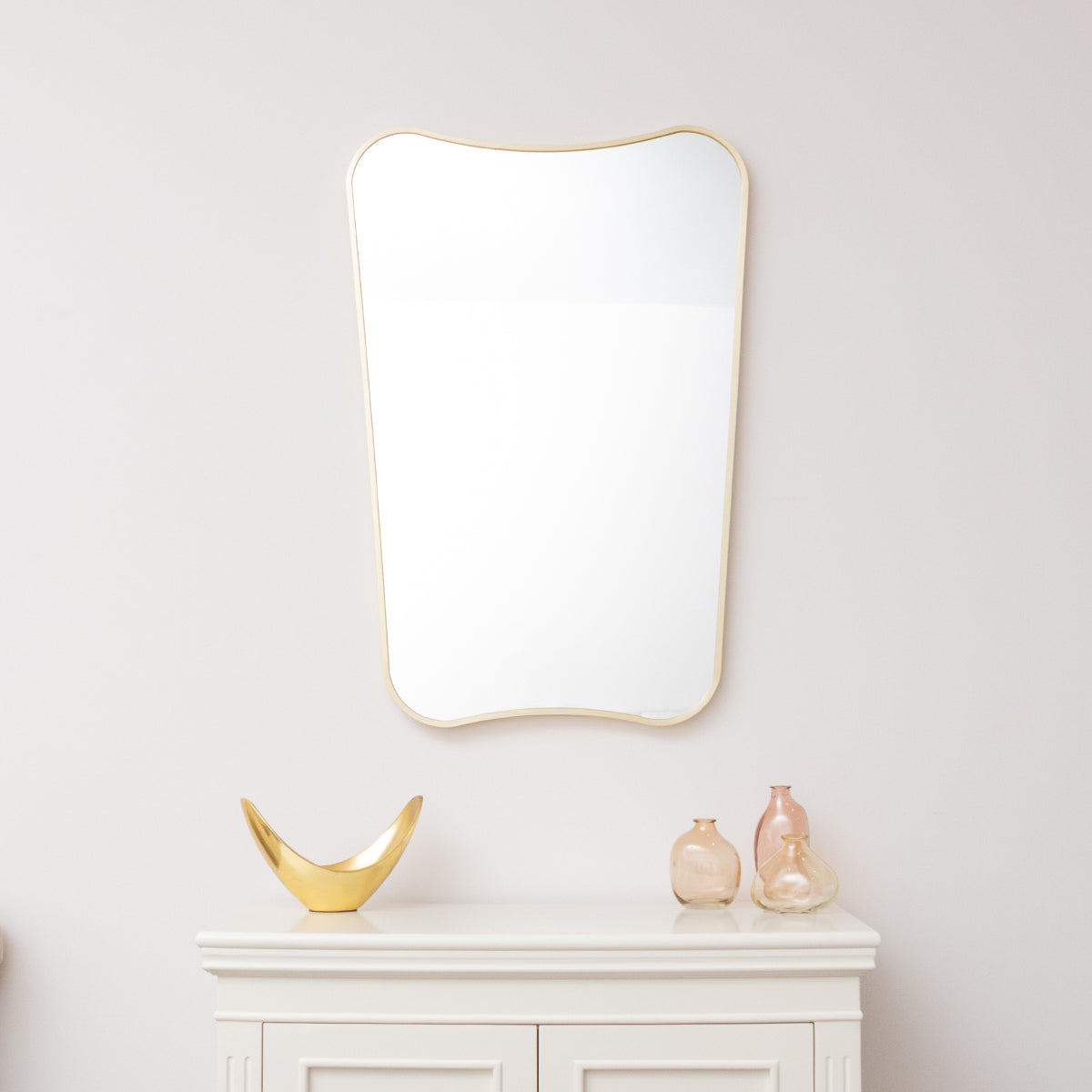 Gold Asymmetrical Metal Framed Wall Mirror - 54cm x 80cm
