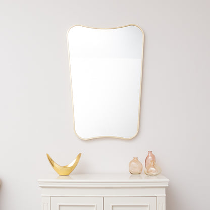 Gold Asymmetrical Metal Framed Wall Mirror - 54cm x 80cm