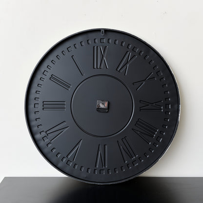 Large Metal Black & White Wall Clock 76cm x 76cm