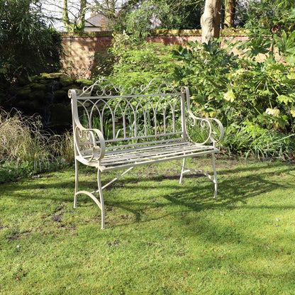 Rustic Vintage Metal Garden Bench