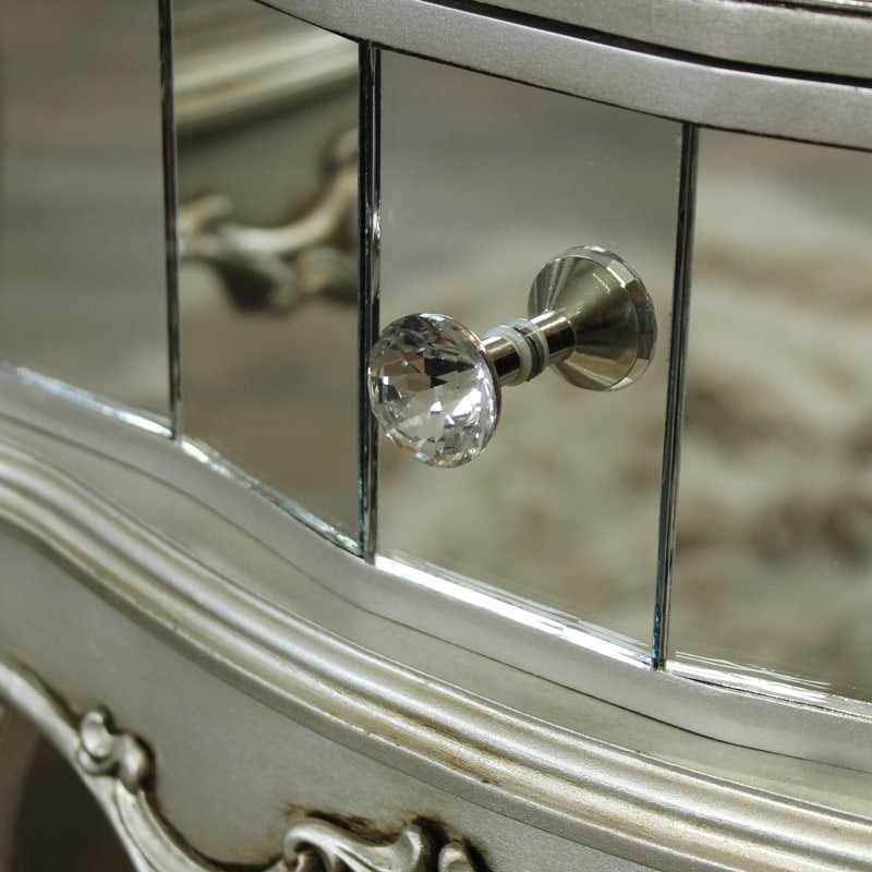 Pair of Mirrored 2 Drawer Bedside Tables - Tiffany Range
