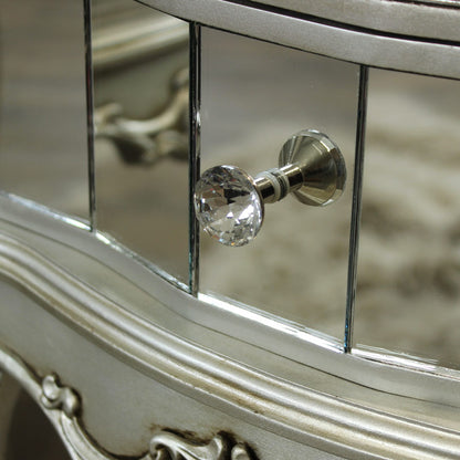 Pair of Mirrored 2 Drawer Bedside Tables - Tiffany Range