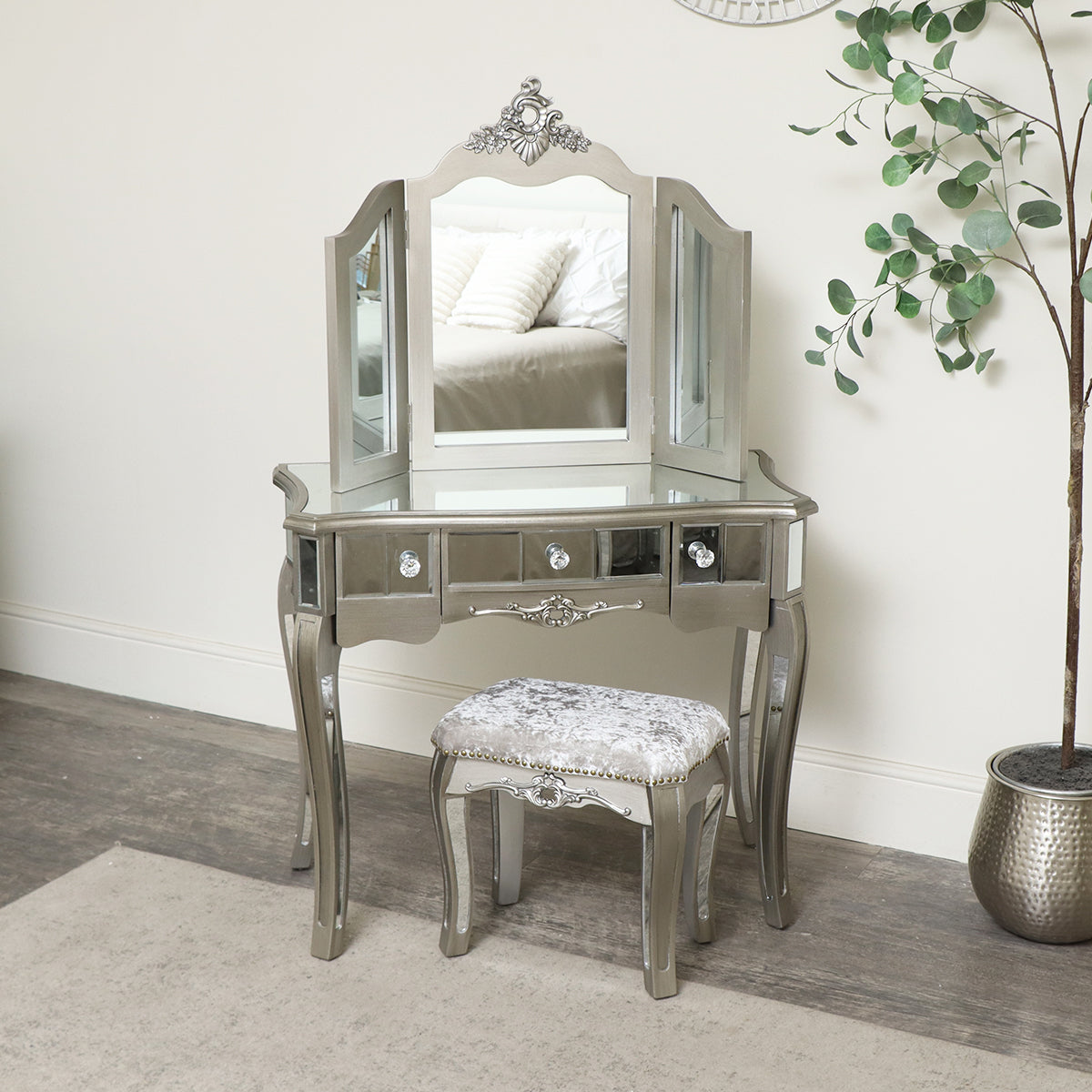 Ornate Triple Dressing Table Mirror - Tiffany Range
