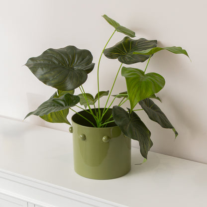 Medium Sage Green Bobbled Planter Pot - 18.5cm x 22cm