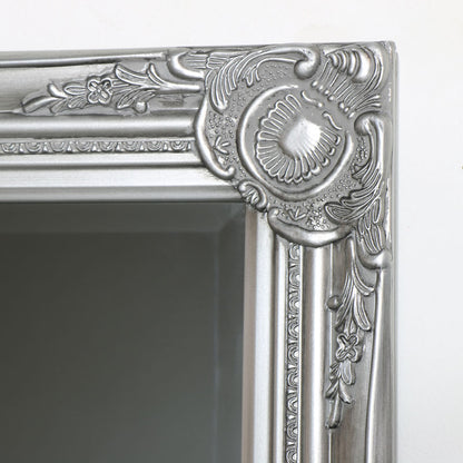 Tall Silver Mirror with Bevelled Glass - 47cm x 142cm
