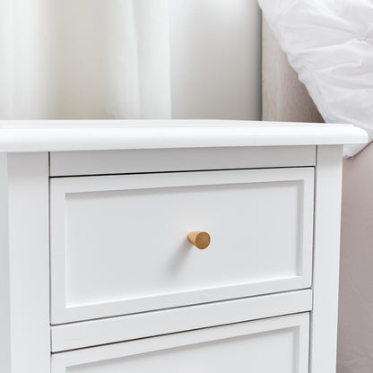 Pair of Scalloped 3 Drawer Bedside Tables - Staunton White Range