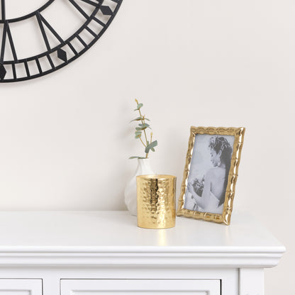 Hammered Gold Filled Candle Pot - 10cm