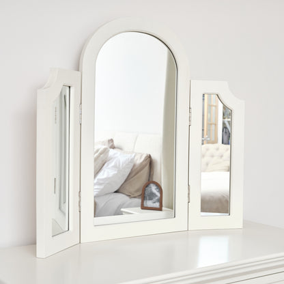 Ivory Arched Triple Dressing Table Mirror - Daventry Ivory Range