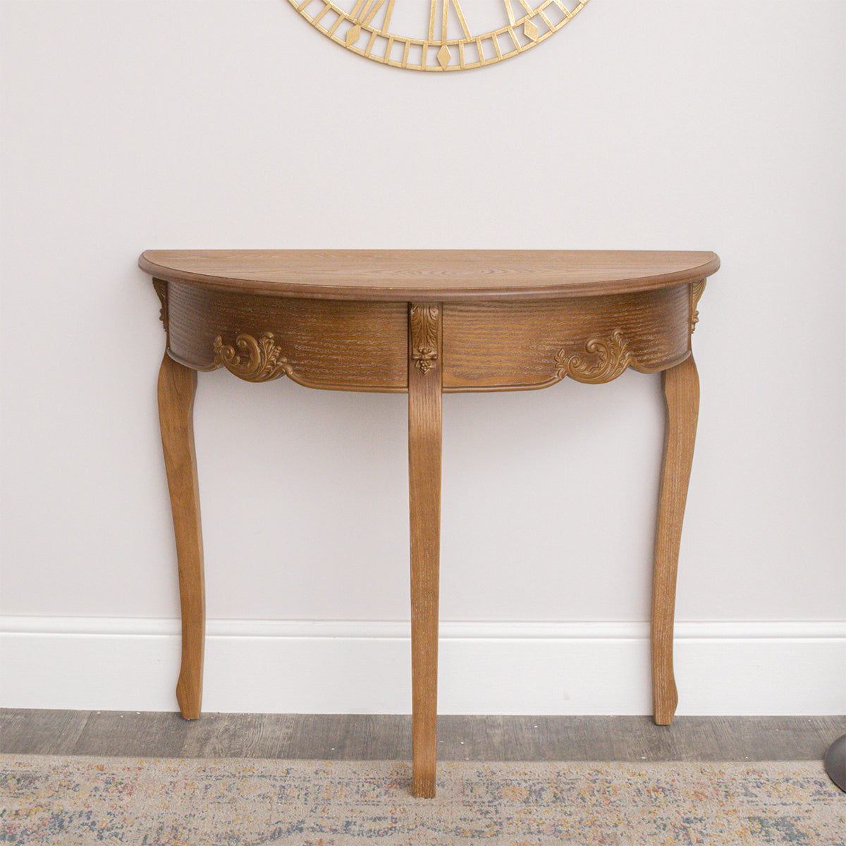 Wooden Half Moon Console Table - Pays Du Bois Range