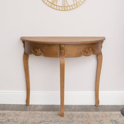 Wooden Half Moon Console Table - Pays Du Bois Range