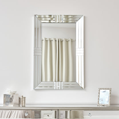 Large Frameless Bevelled Rectangular Wall Mirror 60cm x 90cm
