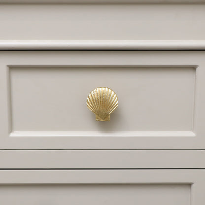Gold Scallop Sea Shell Drawer Knob