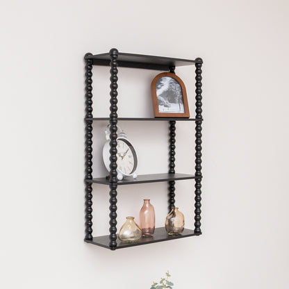 Black Wooden Bobble Framed 3 Tier Shelf