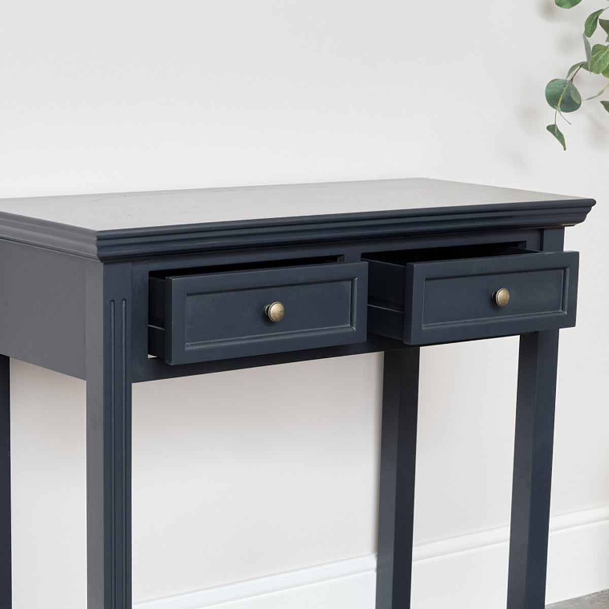 Navy Black 2 Drawer Console / Dressing Table - Daventry Navy Black Range
