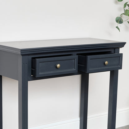 Navy Black 2 Drawer Console / Dressing Table - Daventry Navy Black Range