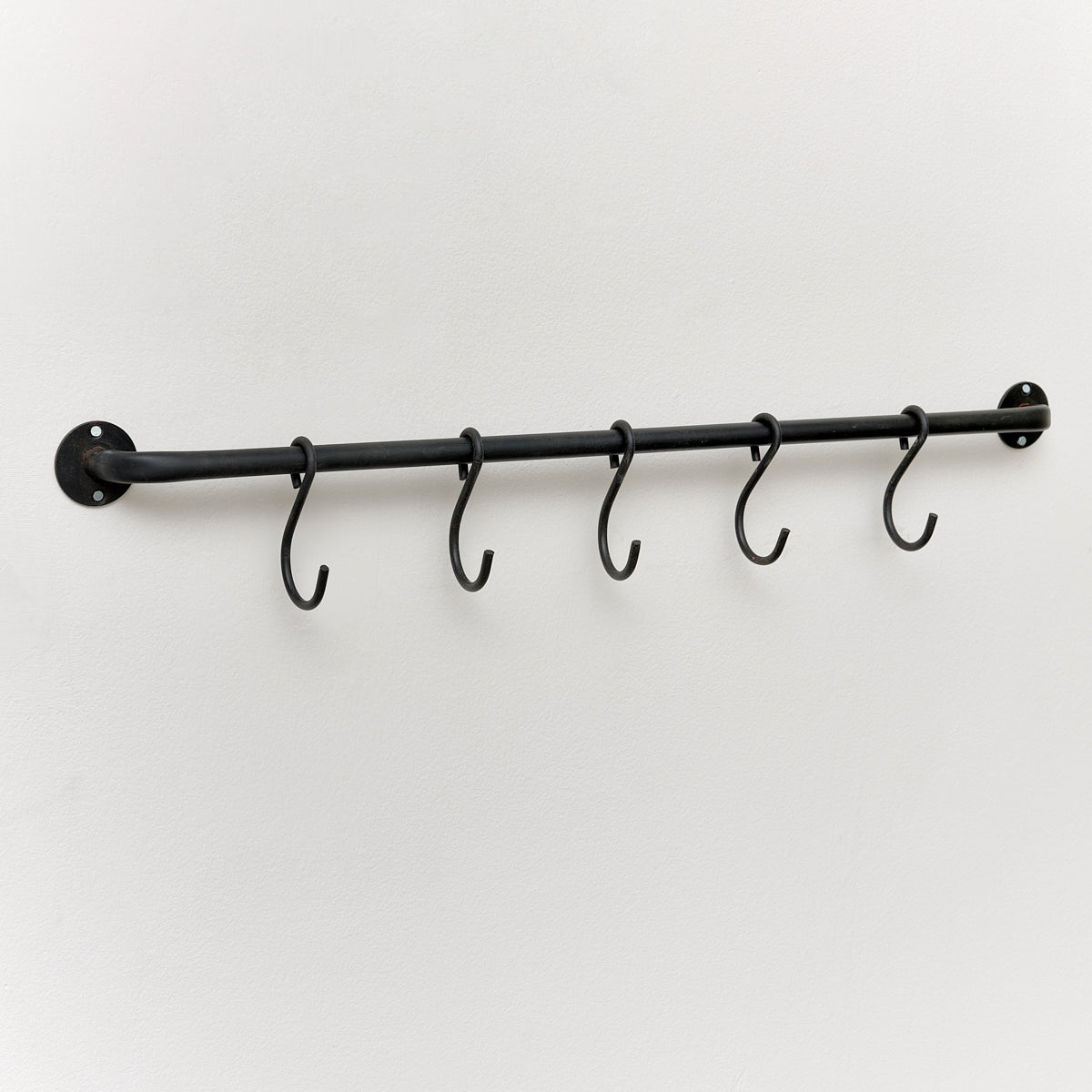 Black Industrial Wall Mounted Rail with Storage Hooks – Windsor