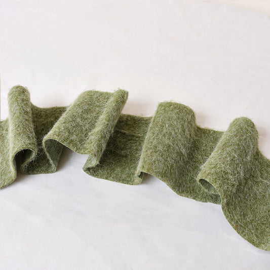  Large Green Wool Table Runner - 140cm 