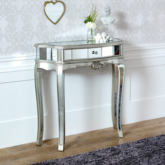  Half Moon Mirrored Console Table - Tiffany Range 
