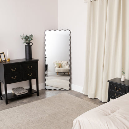 Set Of 2 Black 2 Drawer Bedside Tables with Shelf - Briggs Range