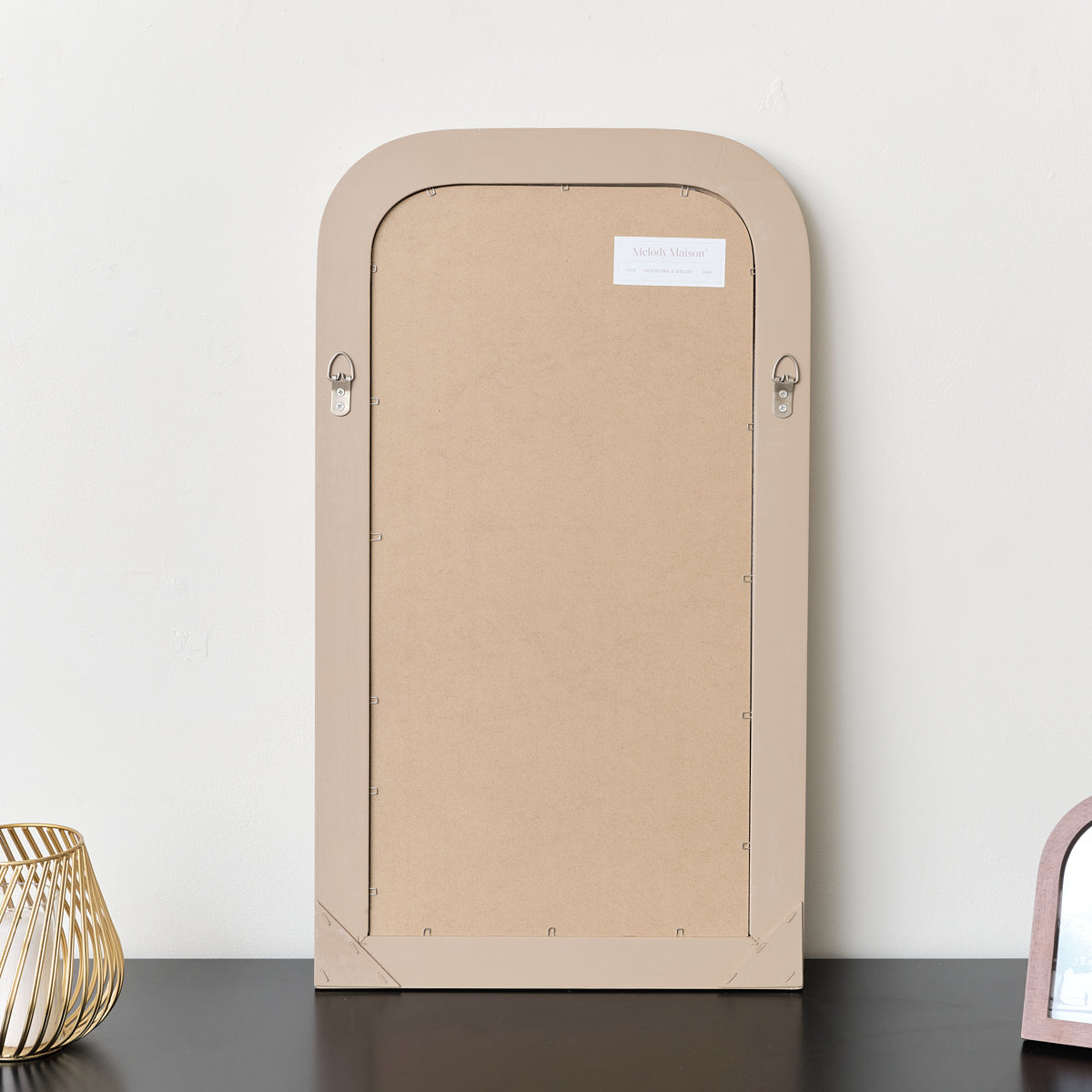 Taupe Grey Arch Wall Mirror 70cm x 40cm