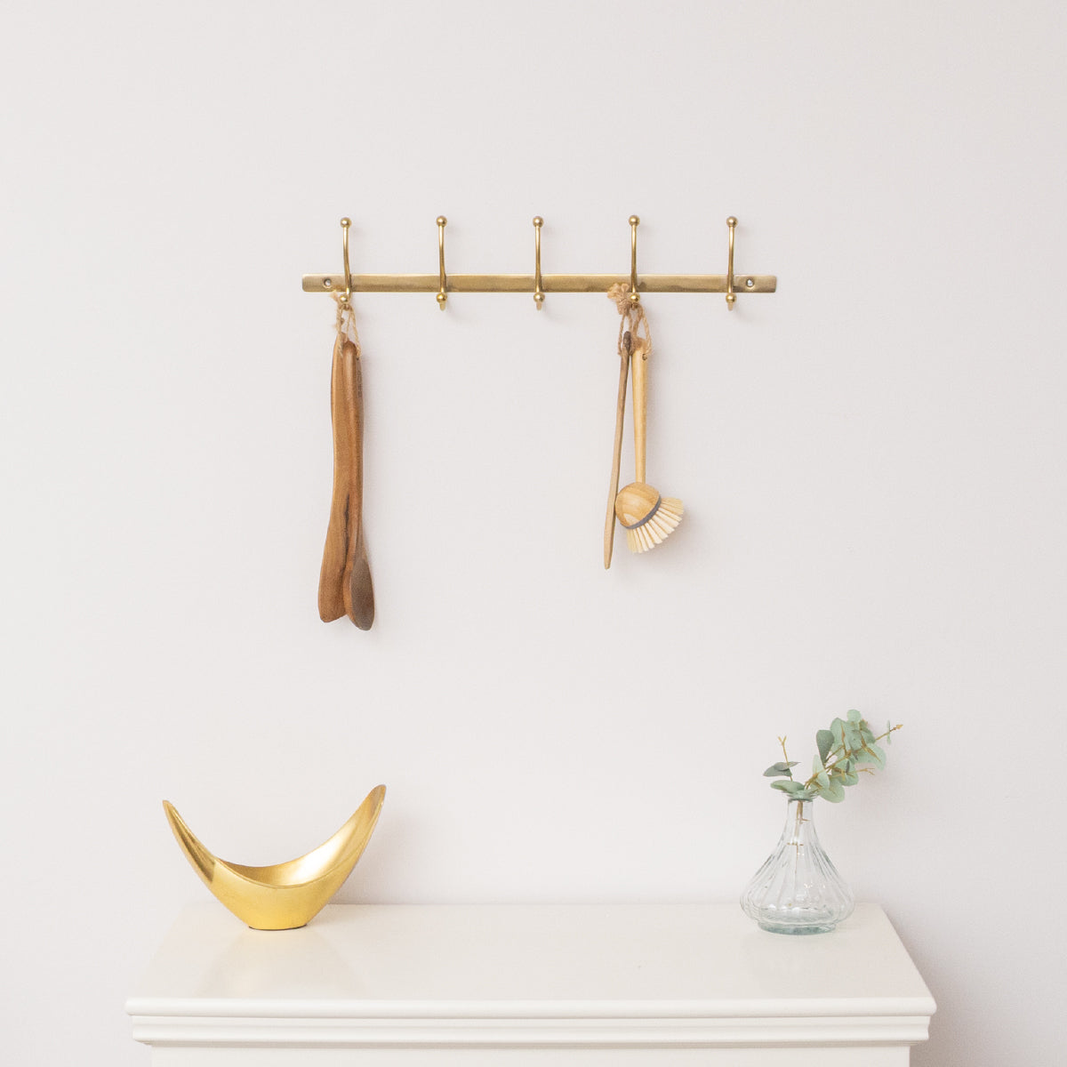 Antique Gold Metal Wall Hook Rail - 49cm